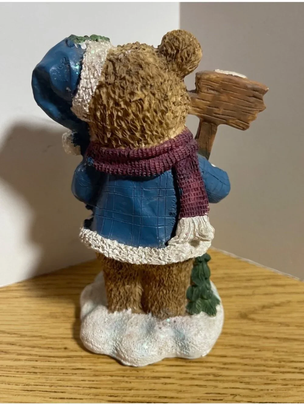 Christmas Bear Figurine Holding Joy Sign 5